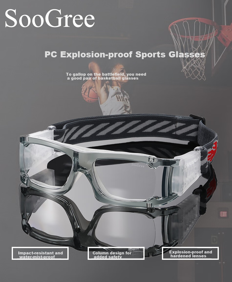 SooGree Sports Glasses for Nearsightedness, Soccer Goggles, Basketball Glasses, Anti-Fog Competition Glasses Frame, Prescription Available 1