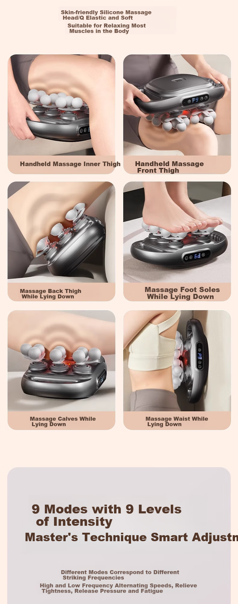 AUX 22-Head Fascia Gun Muscle Massager Professional Shoulder Neck Waist Back Full Body Multi-Head Neck Fascia Massage Device, Gift for Elders, Automatic Kneading for Waist And Legs, Mid-Autumn Festival Practical Gift 11
