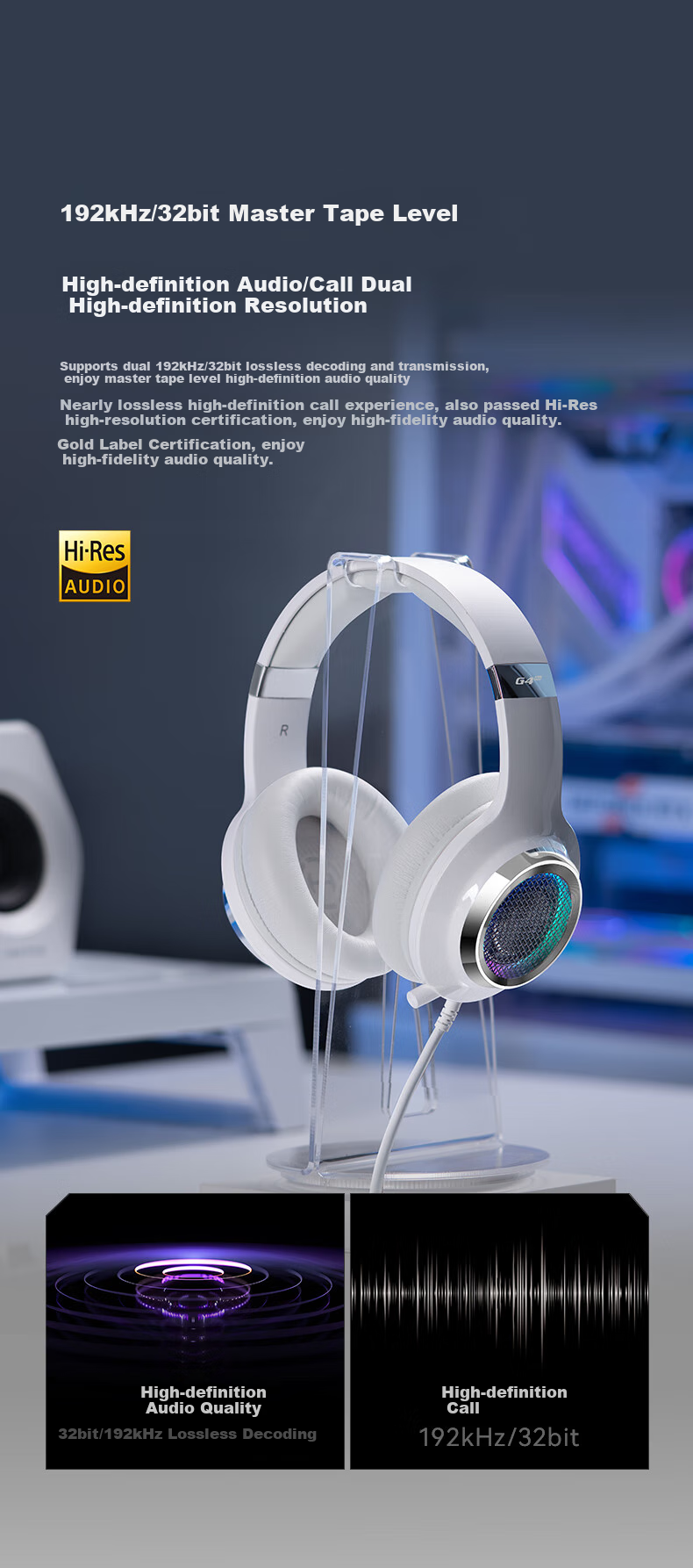 EDIFIER HECATE G4 PRO Wired Over-Ear Gaming Headset with USB 7.1 Channel, Wired Computer Gaming Headset with Noise Cancellation Microphone for PUBG And FPS Games, Silver-White 13