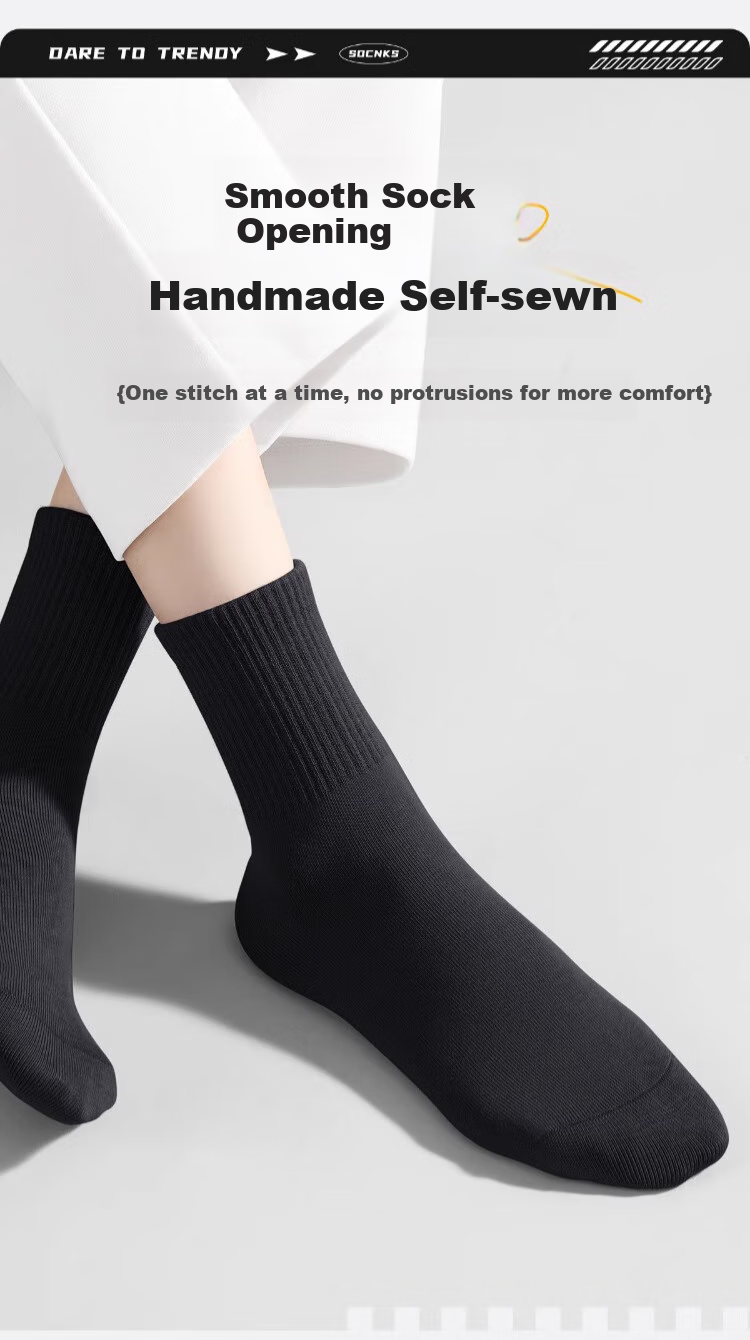 BADIGAO Disposable Socks for Men, Extra Large Size, Daily Wear, Summer Travel, Mid-Calf Length, No-Wash, Breathable, Odor-Resistant 10
