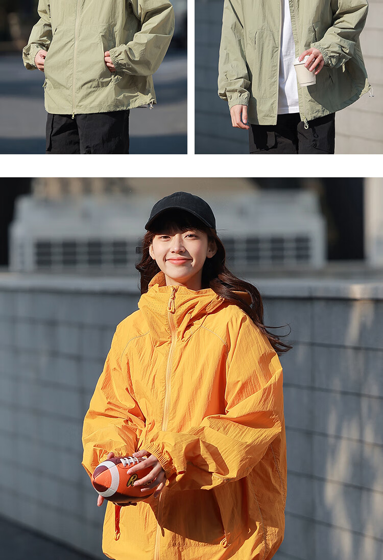 ROMON Men's Summer Lightweight Cycling Sun Protection Jacket Outdoor Waterproof Couple Coat UV Protection Khaki L 9