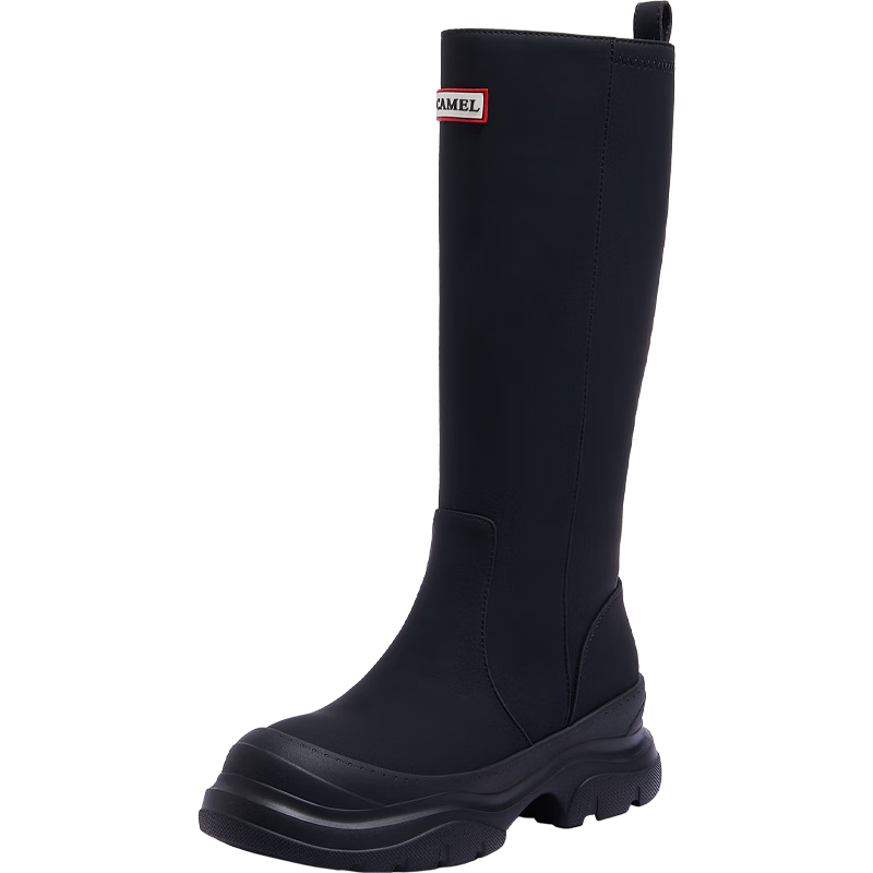 CAMEL Rainbow Rain Boots Women Lightweight Outdoor Casual Long Boots L25W577028 Black Size 38