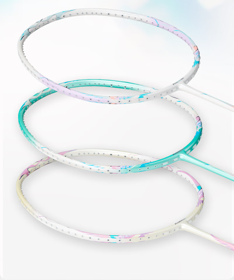 Chuanqi Badminton Racket, Full Carbon Ultra-Light 5U High-Power Offensive Single Racket Queen500 White Cherry Blossom Pink String, Pre-Strung 5