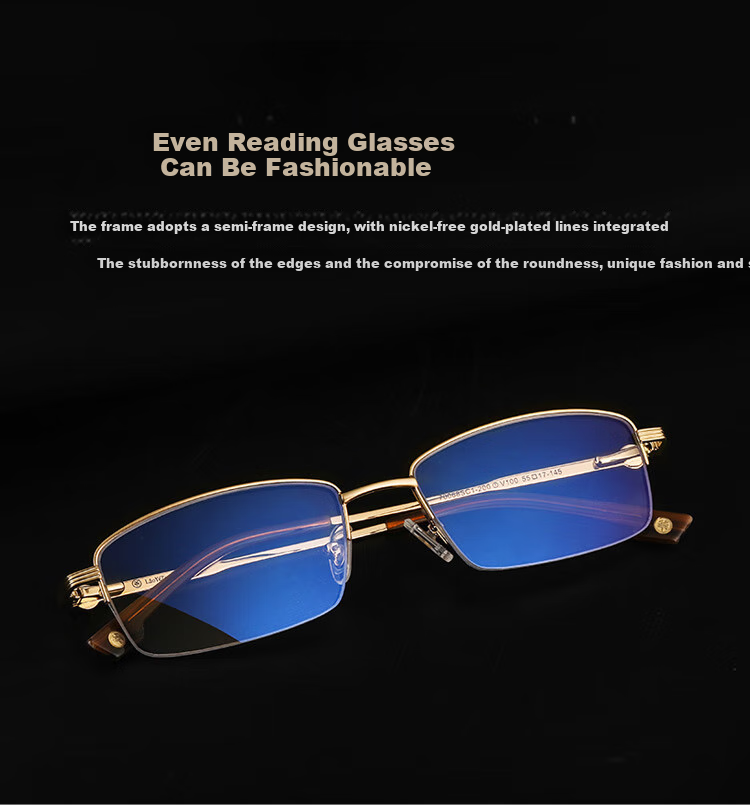 Laoyezi Anti-Blue Light Reading Glasses for Men And Women, New National Standard Presbyopic Glasses 70068 Gold 200 Degrees (55-59 Years Old) 4