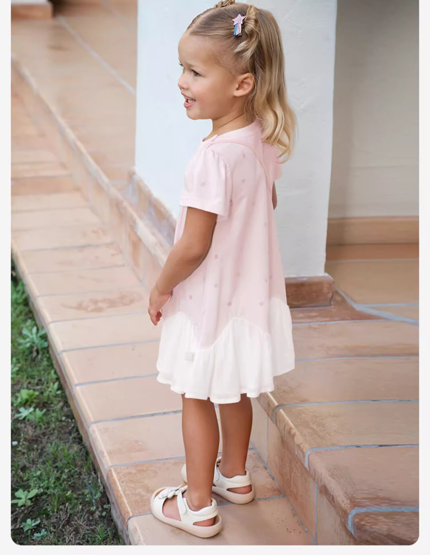 DAVE & BELLA Children's Dress, Girls' Antibacterial Cool-Feeling Patchwork Dress, Baby Girl Stylish Summer Outfit 12