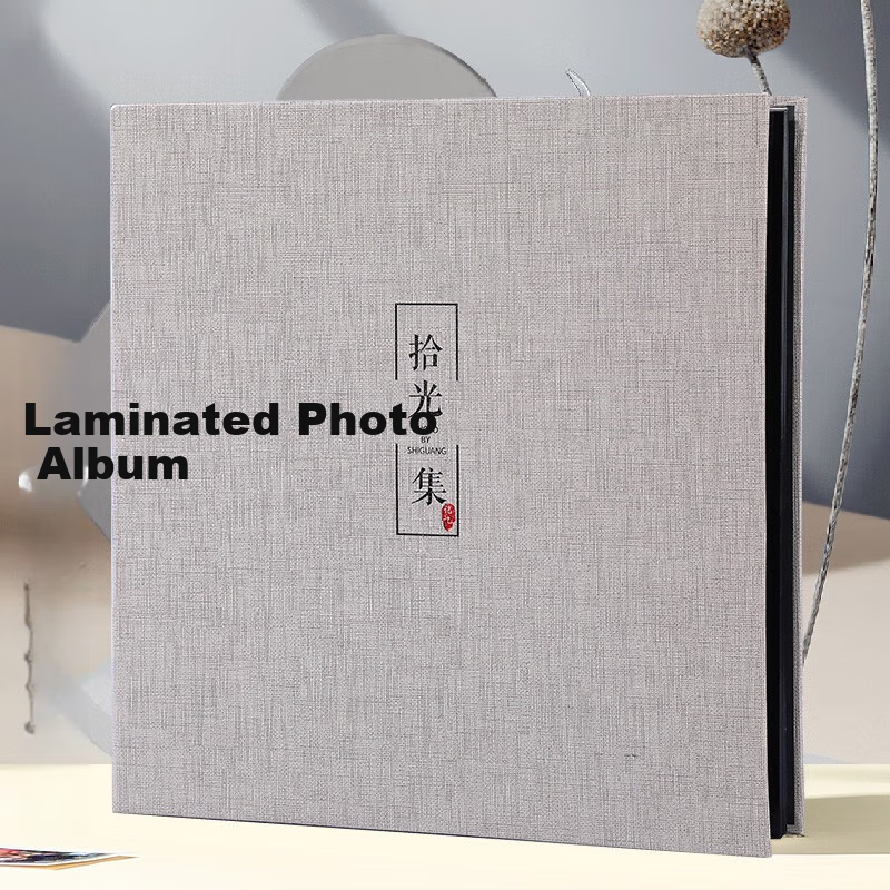 Longe Photo Album, Self-Adhesive Laminated Cover, 6-Inch DIY Memory Book, Couple Photo Album, Large Capacity Family Photo Time Capsule (18-Inch Black Card), Photo Book