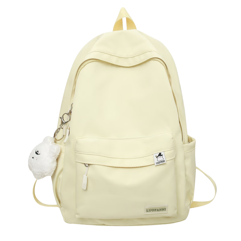 JINSHIWQ Simple Versatile Solid Color Casual Backpack for Junior High and High School Girls, Lightweight Japanese Style College Student Shoulder Bag