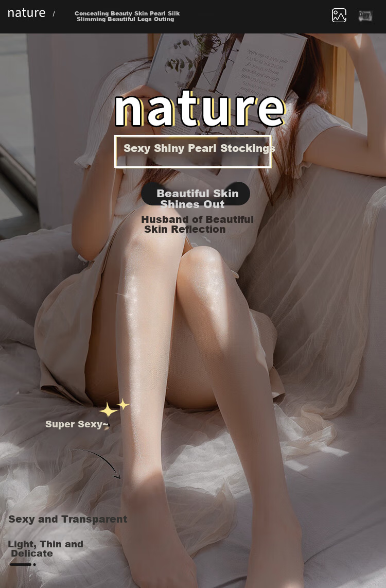 LangSha Luminous Silk Stockings for Women, Summer Thin Pantyhose, Sexy Invisible Base Layer Long Socks, Black 2 Pairs, One Size Fits All 1