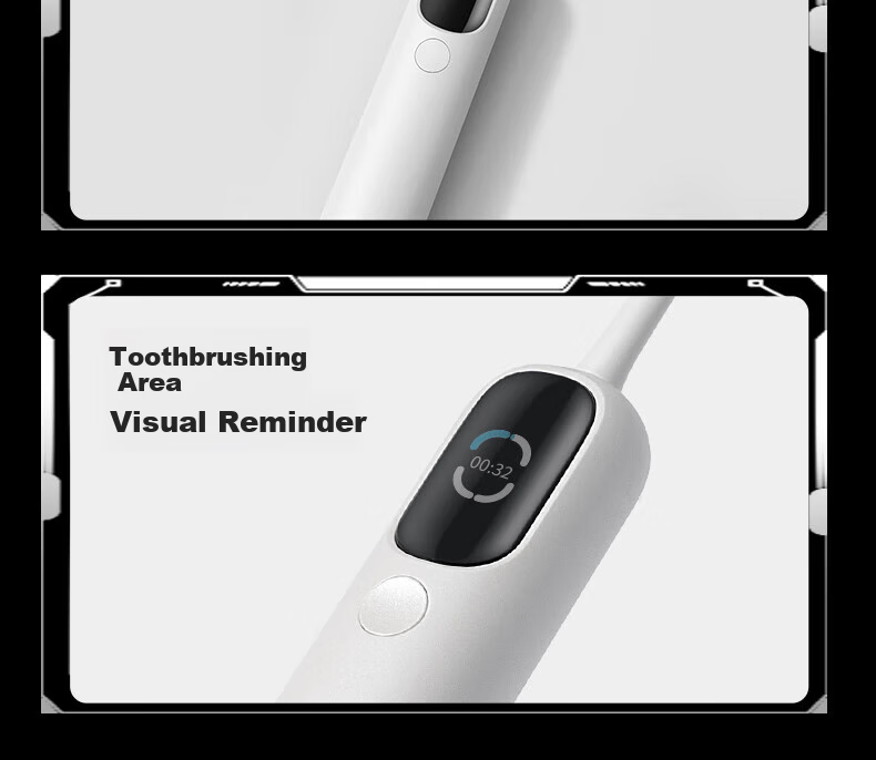BAIR Large Screen Visual Intelligent Vibration-Scanning Integrated Sonic Electric Toothbrush with TFT Full-Angle Display, Deep Cleaning, Rechargeable Fully Automatic Soft Bristle Gum Protection Student Model, White, I5 18