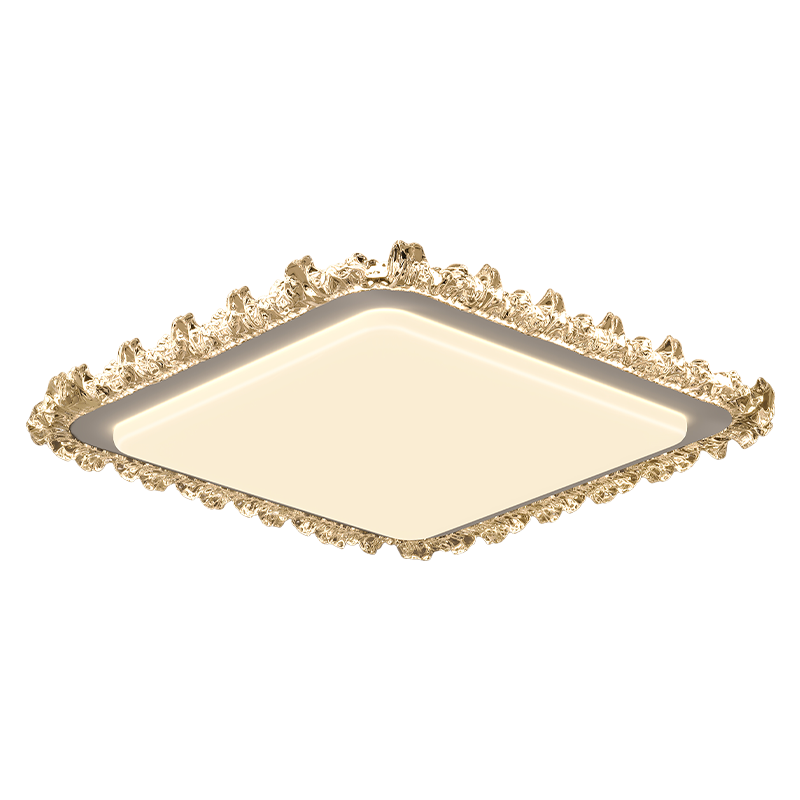 GUJIA LED Ceiling Light Eye Protection Puli Light Luxury Imitation Crystal Living Room Bedroom Light Fixture 45cm Square - Three Colors [Installation Included]