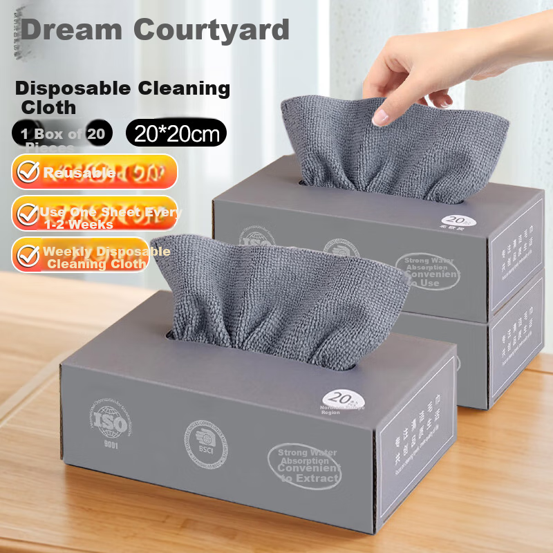 MENGTING Pull-Out Lazy Cleaning Cloth, 20cm X 20 Strips, Weekly Disposable Fine Fiber Disposable Cleaning Cloth, Kitchen Dishwashing Towel, Tea Towel