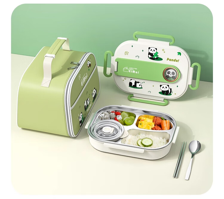 KATEI STORY Japanese Lunch Box, 316 Food-Grade, for Primary School Students, Insulated School Lunch Box for Grades 1-3, Large Capacity Compartmentalized Meal Container 4