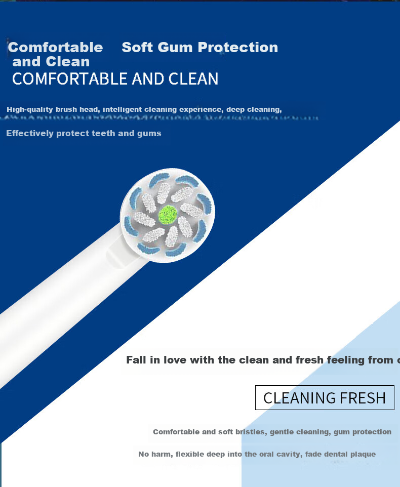 Dong Nai Lun Compatible with Braun Oral-B Electric Toothbrush Heads D12D16D100P2000P4000, 3709 Soft Gum Care 4