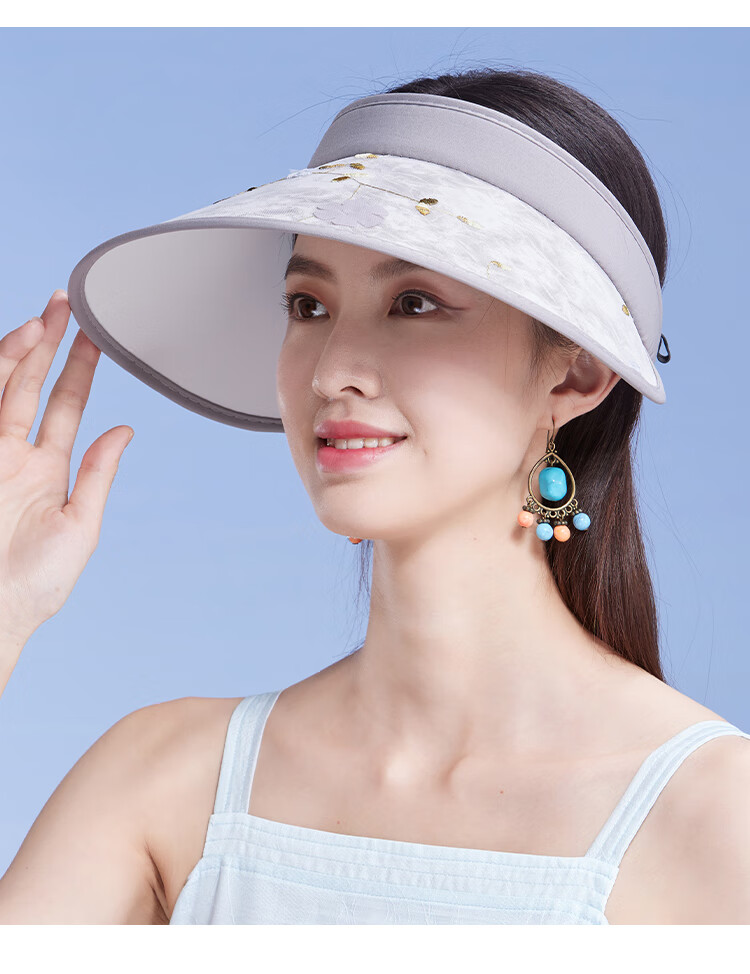 Shanghaigushi Sun Protection Hat for Women, Spring And Summer Visor Outdoor Casual UV-Resistant Sun Hat with Embroidery And Wide Brim 11