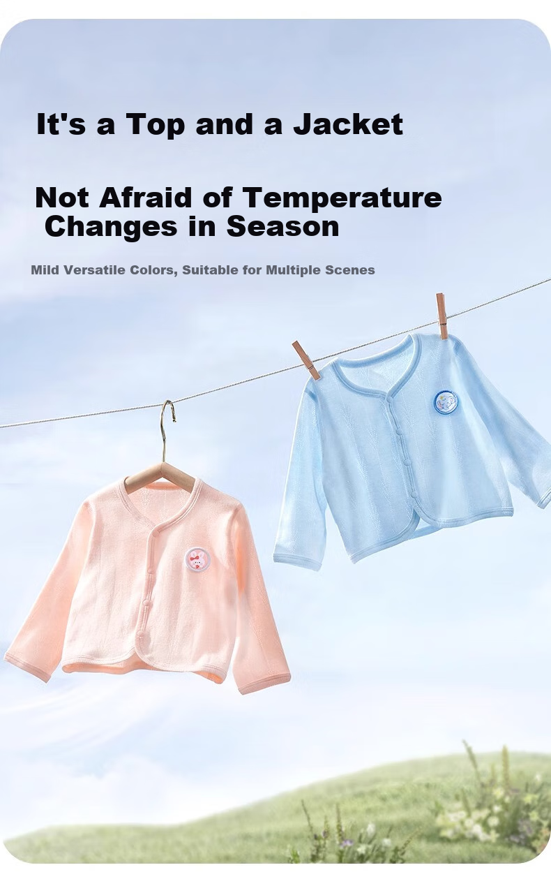 AIBEDILA Baby Cardigan Jacket, Spring And Summer Air Conditioning Shirt, Newborn Outdoor Coat, Pure Cotton Long-Sleeve Bodysuit, Knitted Sweater 3