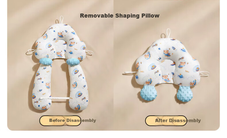 Kidsneed Infant Shaping Pillow, Baby Comfort Pillow for 0-6 Months to 1 Year Old, Newborn Head Correction, Antibacterial And Breathable 5
