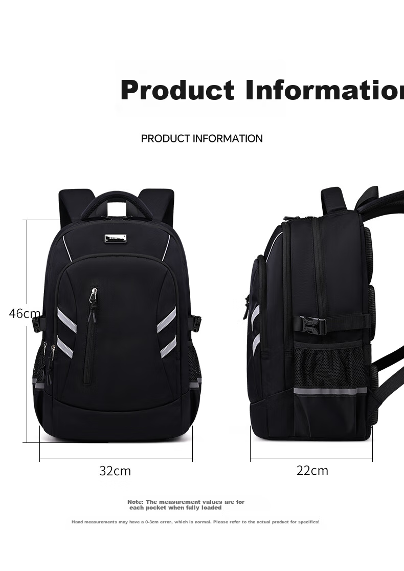 Edison Middle School Student Backpack for Boys, Spine Protection, Weight Reduction, Anti-Drop, Water-Resistant, Large Capacity, Reflective Backpack 2509-1 3