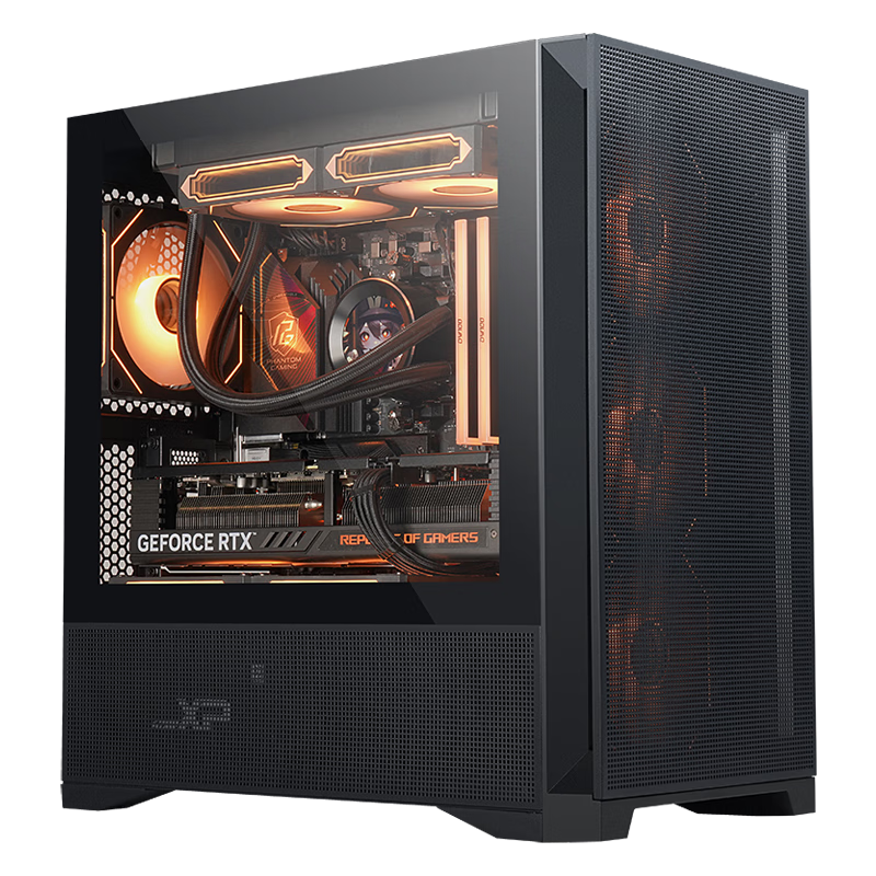 SAMA Fengzhi Shen Mini Deluxe Edition, Black, Desktop Computer Case, Three-Sided Ventilation Mesh, Standard Type-C Port, Supports 360 Water Cooling, 8 Fan Positions, Three-Sided Dust Protectio