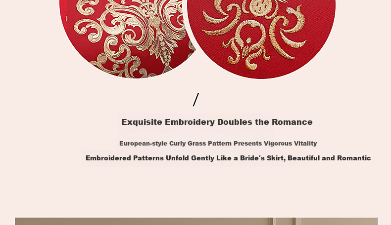 Shuixingjiafang Wedding Bedding Set of Six Pieces, 100% Cotton, Red, Wedding Bed Sheet And Duvet Cover, New Wedding Gift, European Embroidery Style, for 1.8m Bed 4