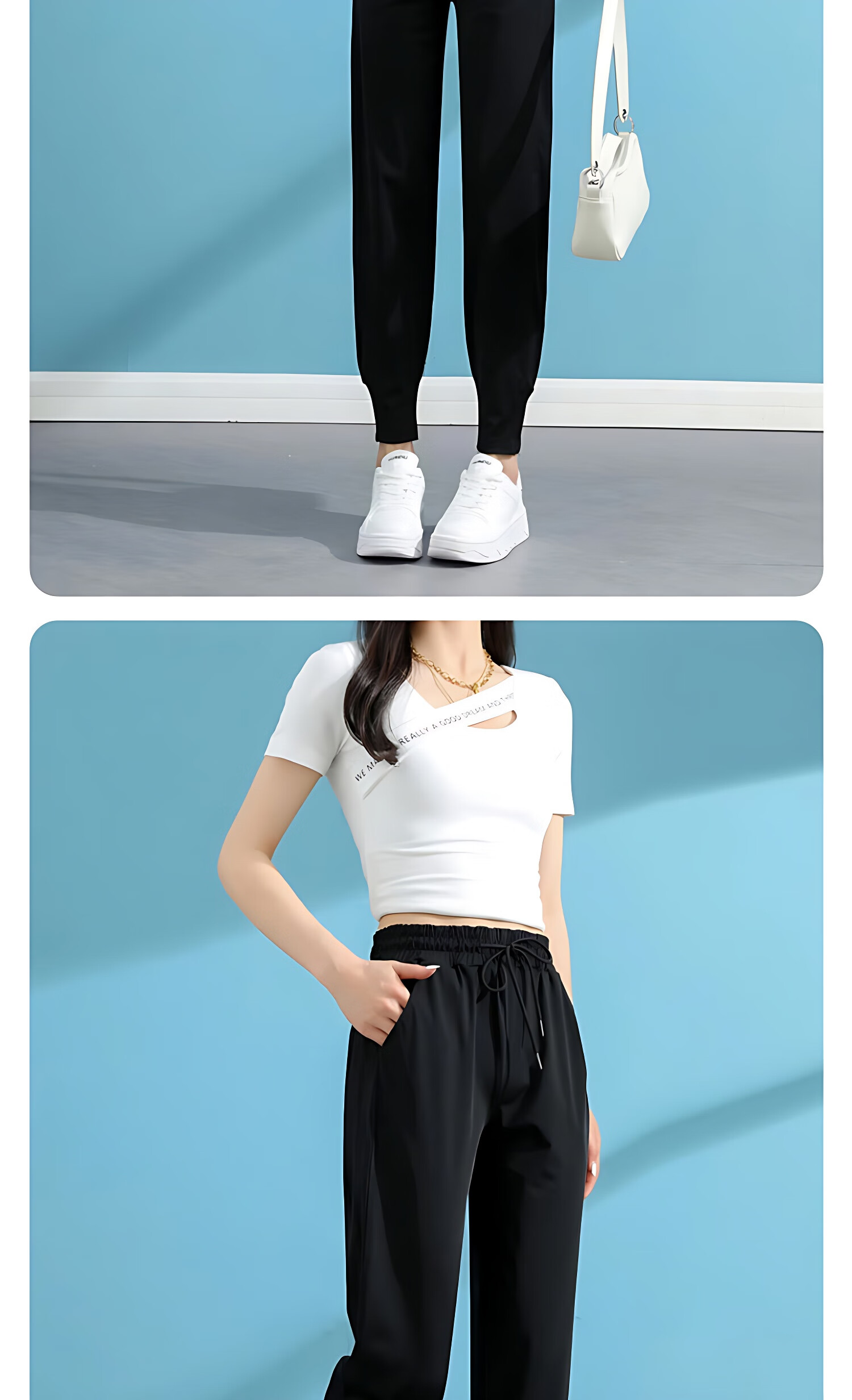 LangSha Ice Silk Sports Pants for Women, Summer Lightweight Loose Casual Pants, Harem Joggers, Black Slimming Quick-Dry Women's Trousers 12