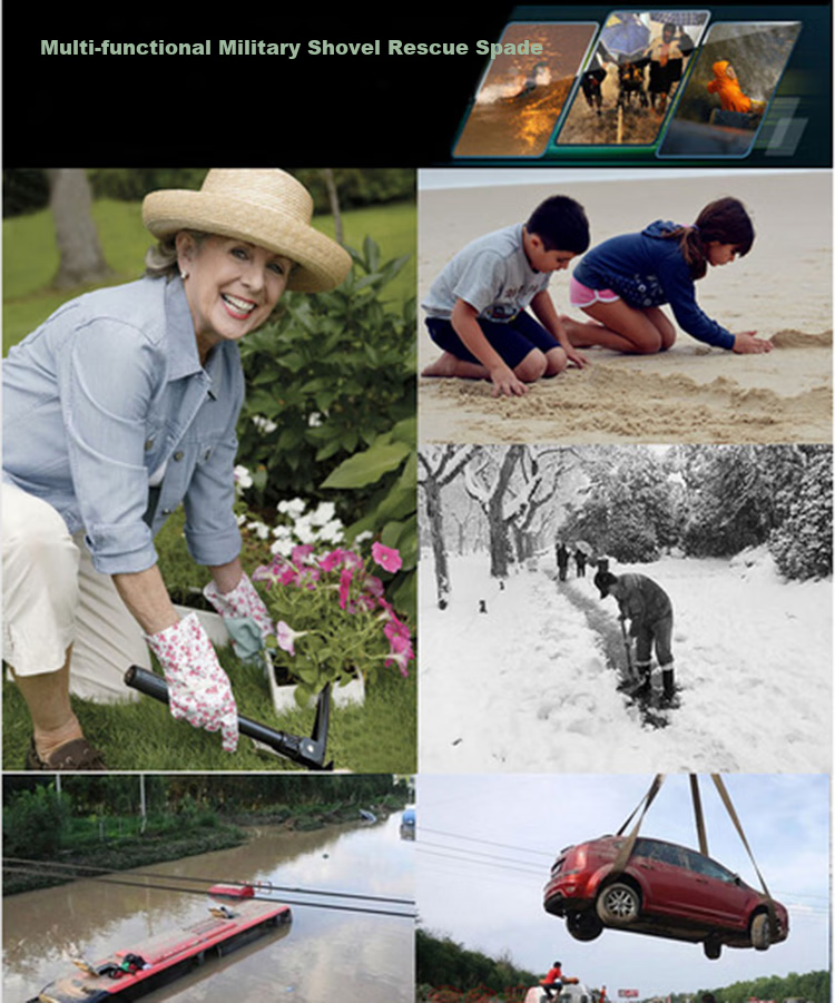 Xingyuelan Folding Shovel, Outdoor Compact Iron Spade, Self-Driving Camping Car Tool, Vehicle-Mounted Self-Defense 1