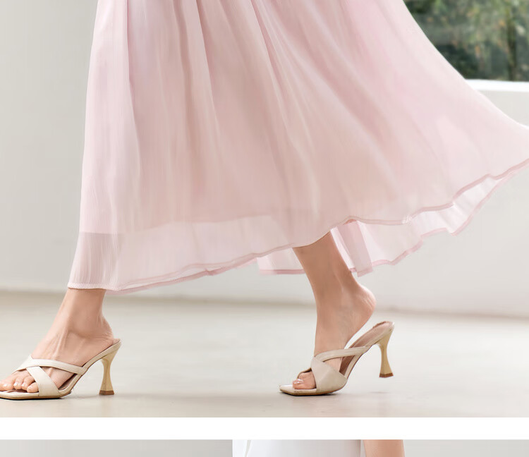 Shangdu Bila Light Luxury Draped A-Line Skirt for Women Summer High-End Slim Elegant Shimmer High Waist Mid-Length Skirt 6