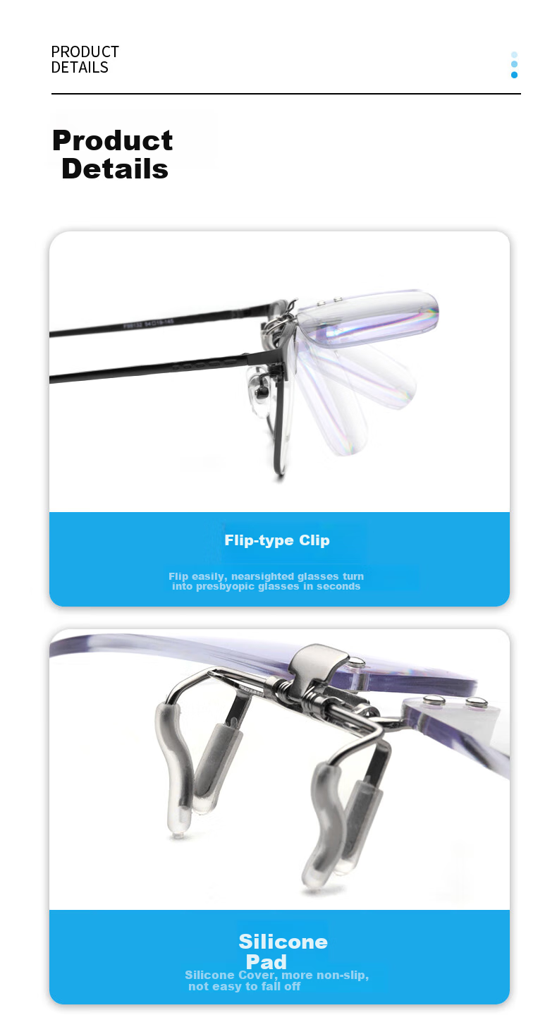 Lianshang Anti-Blue Light Reading Glasses for Nearsightedness, Flip-Up Clip-On Style, High Definition, Portable, 200 Degrees 9