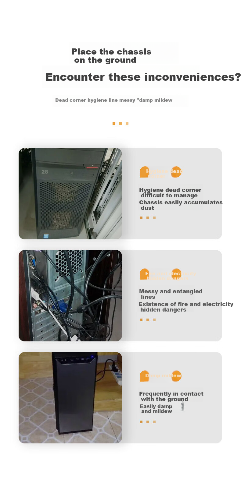 Jiuqiangu Desktop Computer Tower Stand, Movable Case Tray, Extendable Computer Storage Rack, Tower Base 6844 3