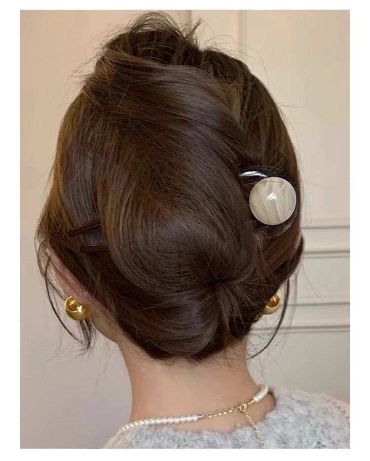 CHIMERA Vintage Round Bead New Chinese Style U-Shaped Hairpin Bun Maker Hair Stick for Women Birthday Gift Set of 2 6