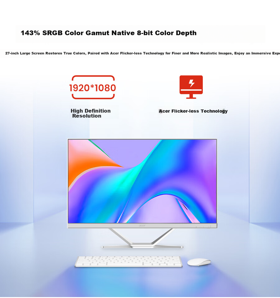 Acer Hummingbird All-In Desktop Computer, 27-Inch (Intel New Twin Lake N150, 16GB RAM, 512GB SSD) 7