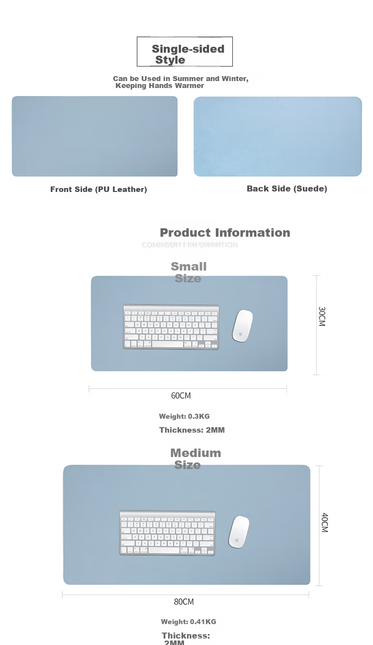 JPLAYER Mouse Pad, Extra Large Office Desk Pad, Laptop Mat, Keyboard Pad, Office And Home Writing Desk, Gaming Waterproof Mat, Leather, Dirt-Resistant, Customizable, Royal Blue, 120*60cm 2