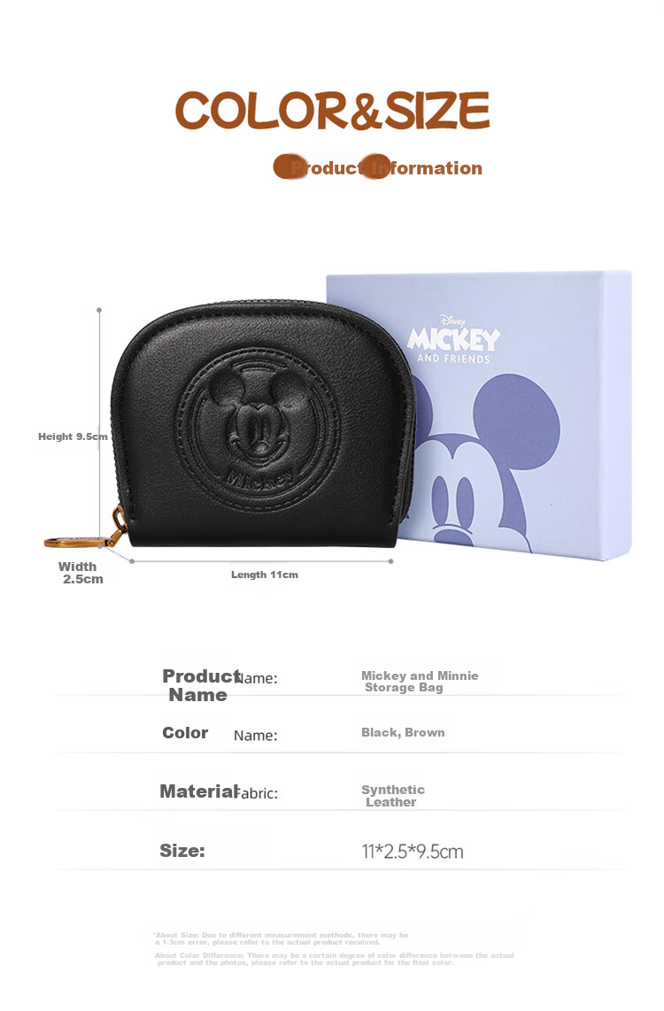 Disney Mickey Mouse Card Holder, Women's Purse, Ladies' Wallet, ID Holder, Coin Purse, Birthday Gift for Girls 6