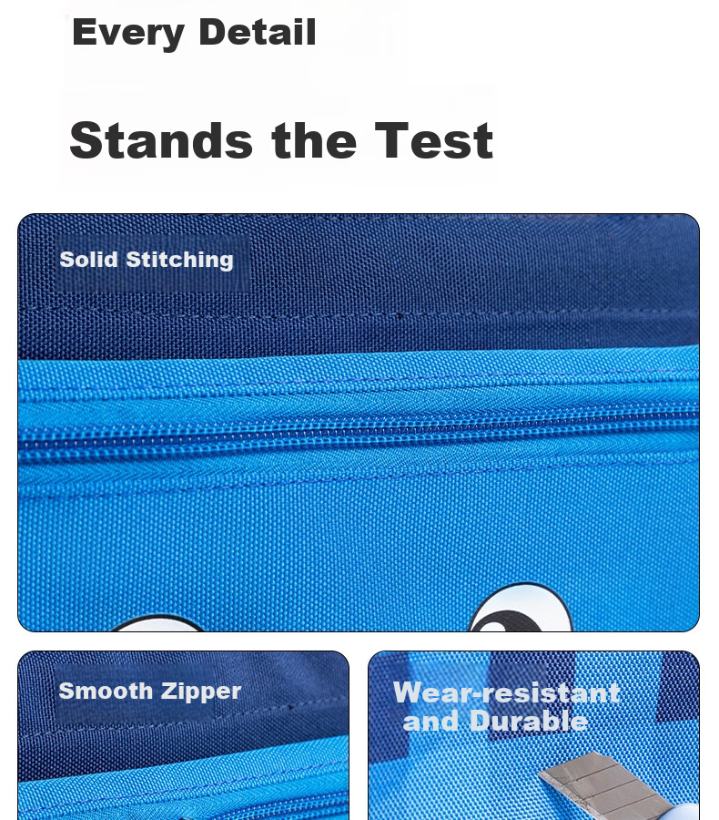 Deli Cartoon Large Capacity Student Tutoring Bag, Detachable Pencil Case for After-School Classes And Drawing, Blue Bear Desig 9