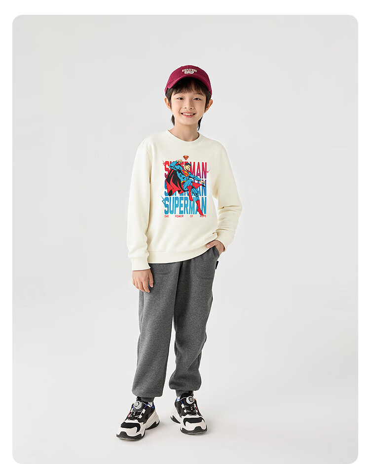 BALABALA DC Superman BalaOne Boys' Fleece Lined Sweatshirt Kids Winter 2025 Top 208425121102 10