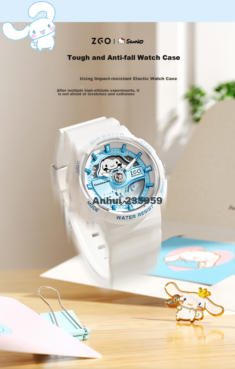 ZGO Sanrio Watch for Women Students, Waterproof Electronic Watch for Middle School Girls, Birthday Gift for Girls, 863 Cinnamoroll 6