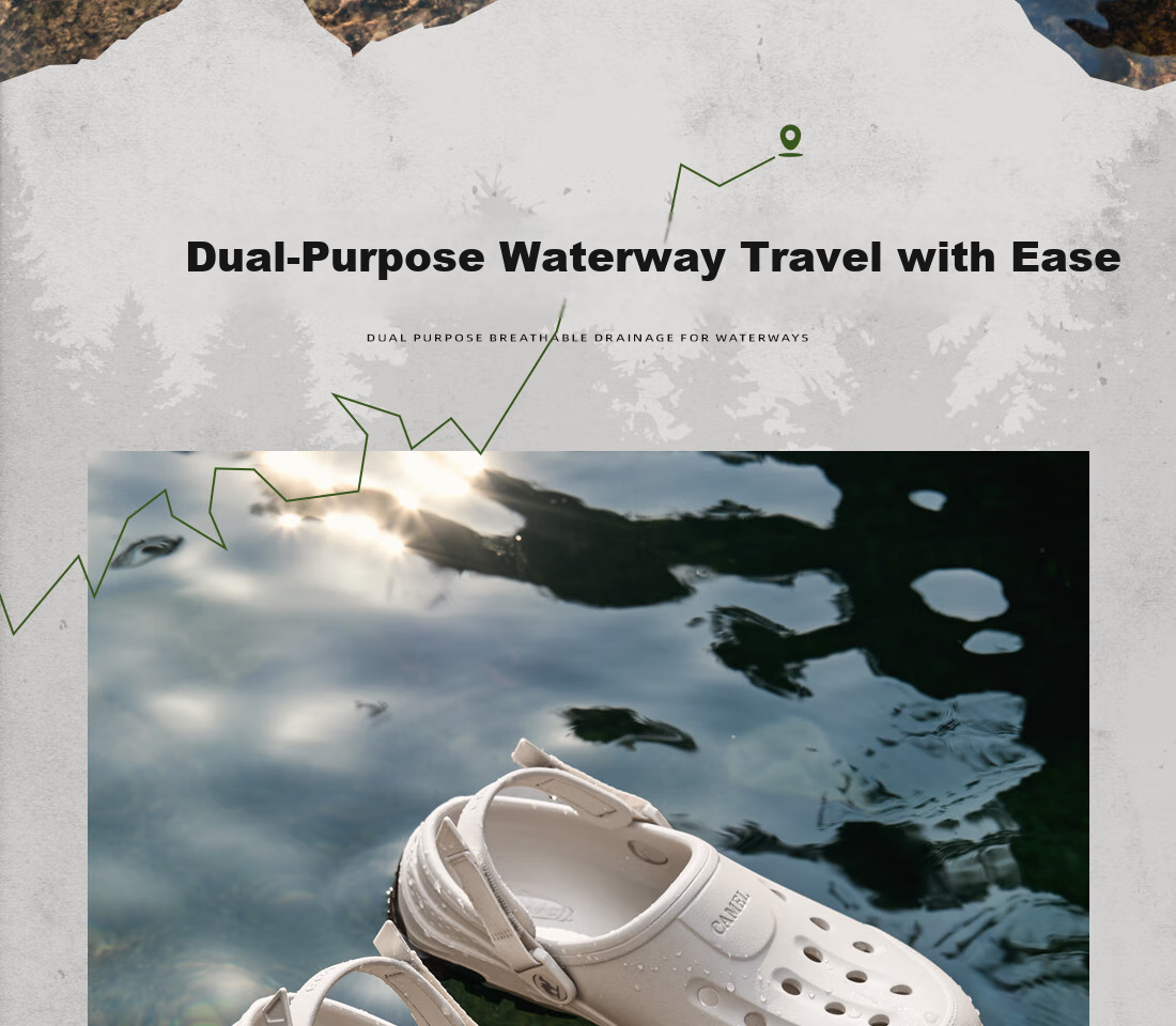 CAMEL Soft Cushioning Two-Way Thick-Soled Mountain Outdoor Sandals Breathable Men's Hole Shoes G15M776029 Black 42 27