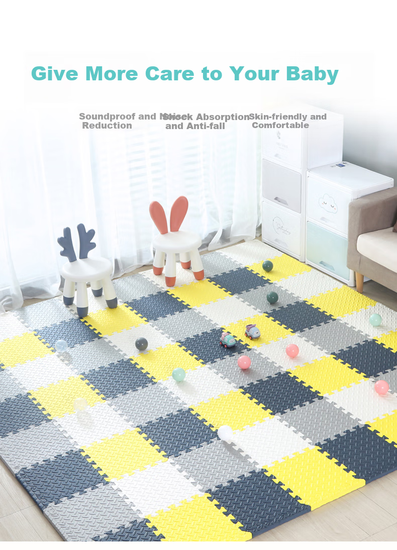 Ledi Children's Interlocking Crawling Mat, 6 Pieces, 60*60CM Foam Floor Mat, Thickened Tatami for Home Use 1