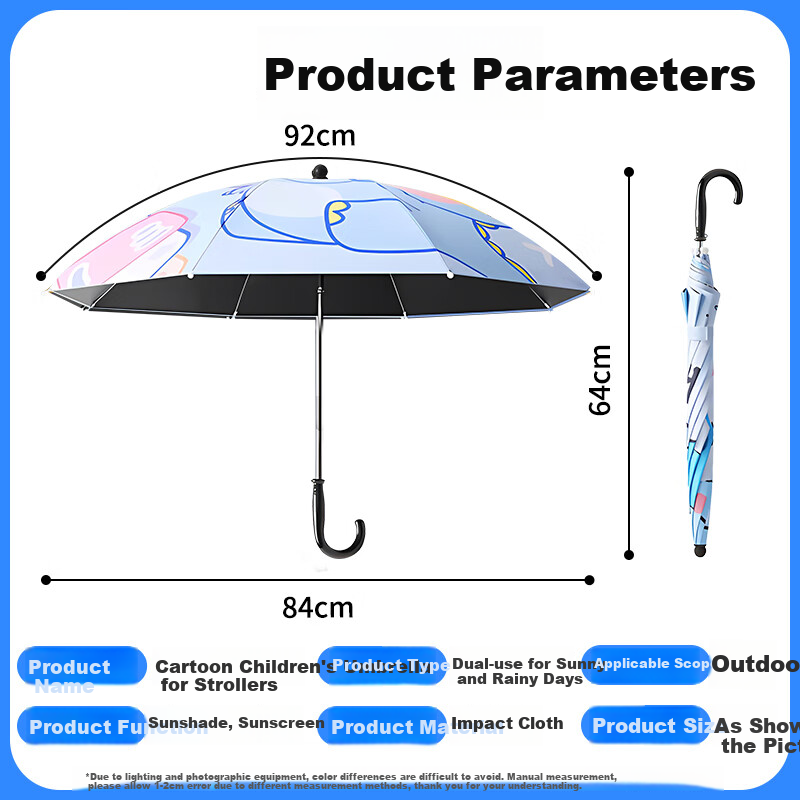 BAHAINIAO Stroller Sun Umbrella, Universal for Baby Carriages And Pushchairs, Baby Walking Aid, Sun Protection And Rain Umbrella 9
