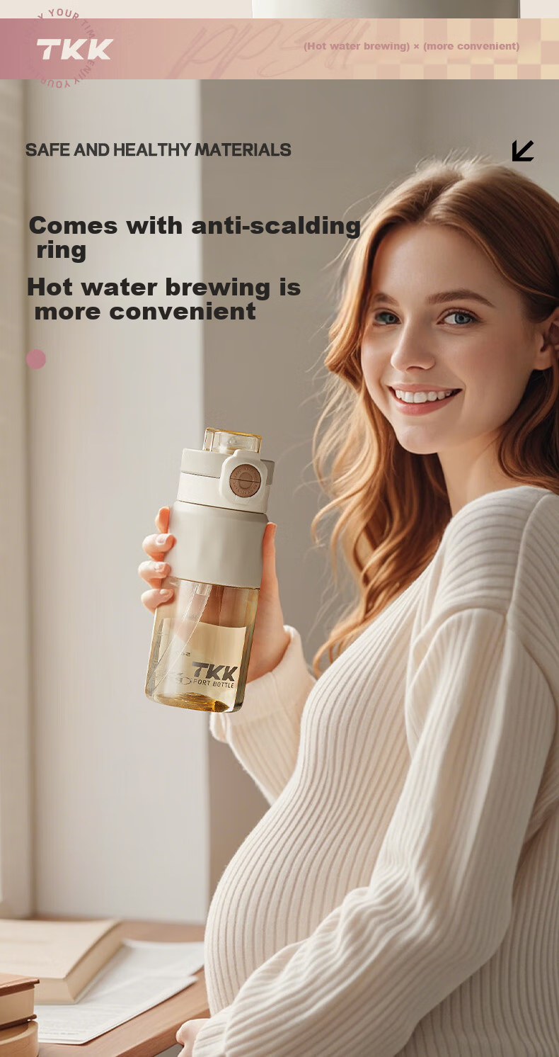 TKK Straw Cup for Pregnant Women And New Mothers, PPSU Water Bottle for Adults to Drink While Lying Down, Food-Grade Plastic Water Bottle for Students And Childre 19