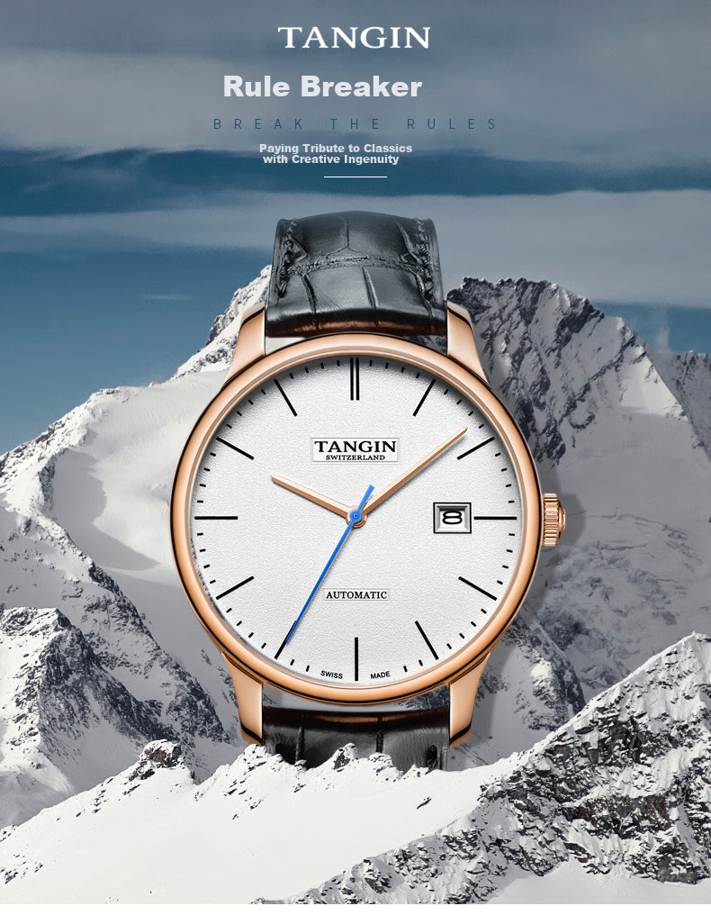 TANGIN Men's Mechanical Watch, Automatic Calendar Swiss Imported Mechanical Watch for Men, Birthday Gift for Me 3