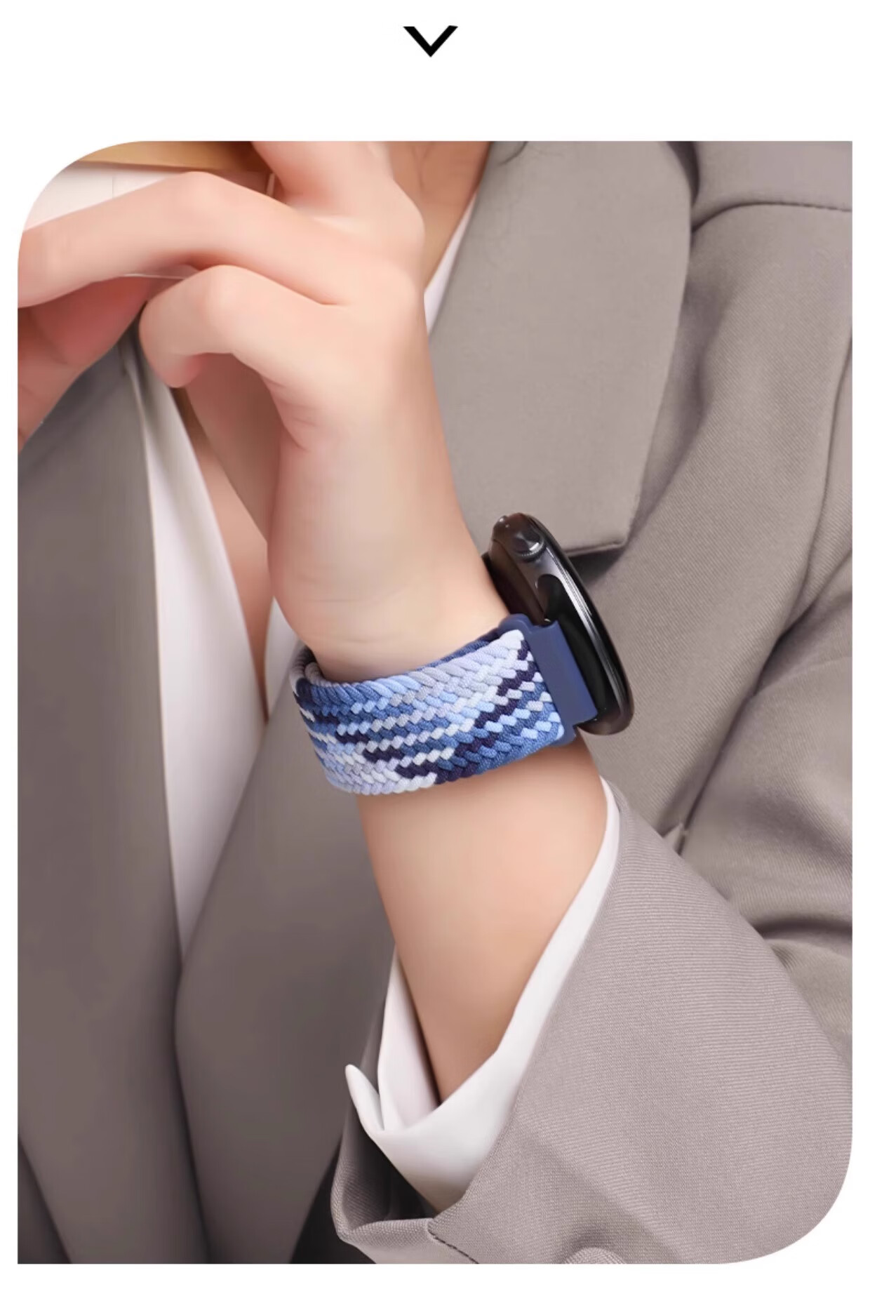 CHENSONG Compatible with Vivo/iQOO WATCH 5 Braided Nylon Loop Strap, Black Chocolate Color 7