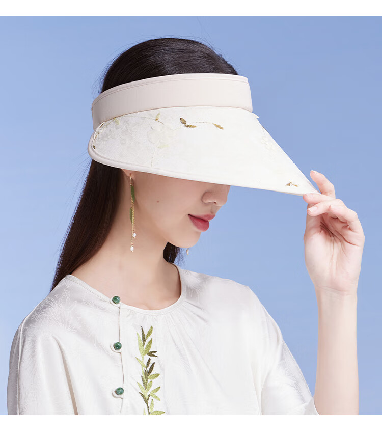 Shanghaigushi Sun Protection Hat for Women, Spring And Summer Visor Outdoor Casual UV-Resistant Sun Hat with Embroidery And Wide Brim 22
