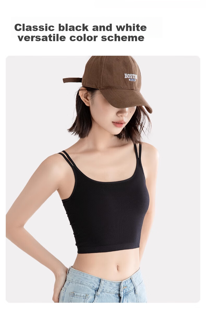 Dushiliren 26 New Style Seamless Comfortable Bra for Women, One-Piece Camisole Tank Top with Built-In Pads 8