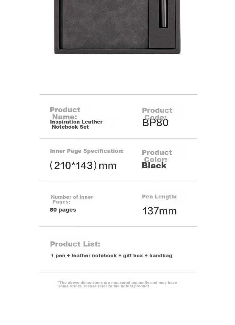 Deli [Mid-Autumn Festival Gift] Notebook Gift Box A5/80 Sheets Leather Cover, Exquisite Set, Office Gift Box, Writing Gift Box, Pen + Clip, Leather Cover Notebook BP81 13