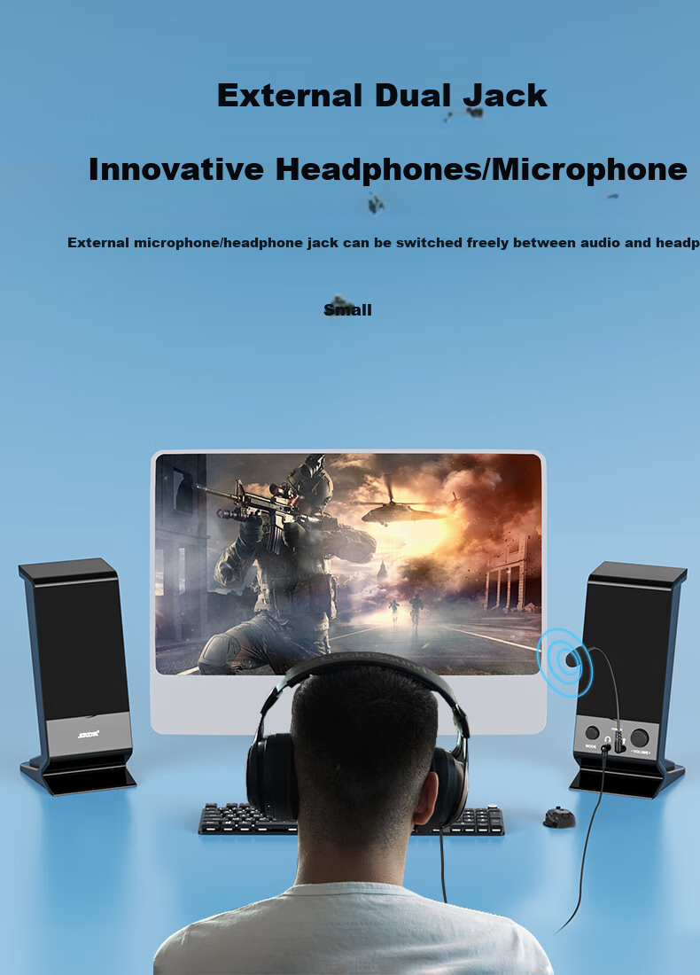 Saida SADA Microphone, Computer Speaker, Headphones for Home Use, Small Bluetooth Speaker, Desktop And Laptop 2.0 Subwoofer, Multimedia Desktop Speaker V-112 5