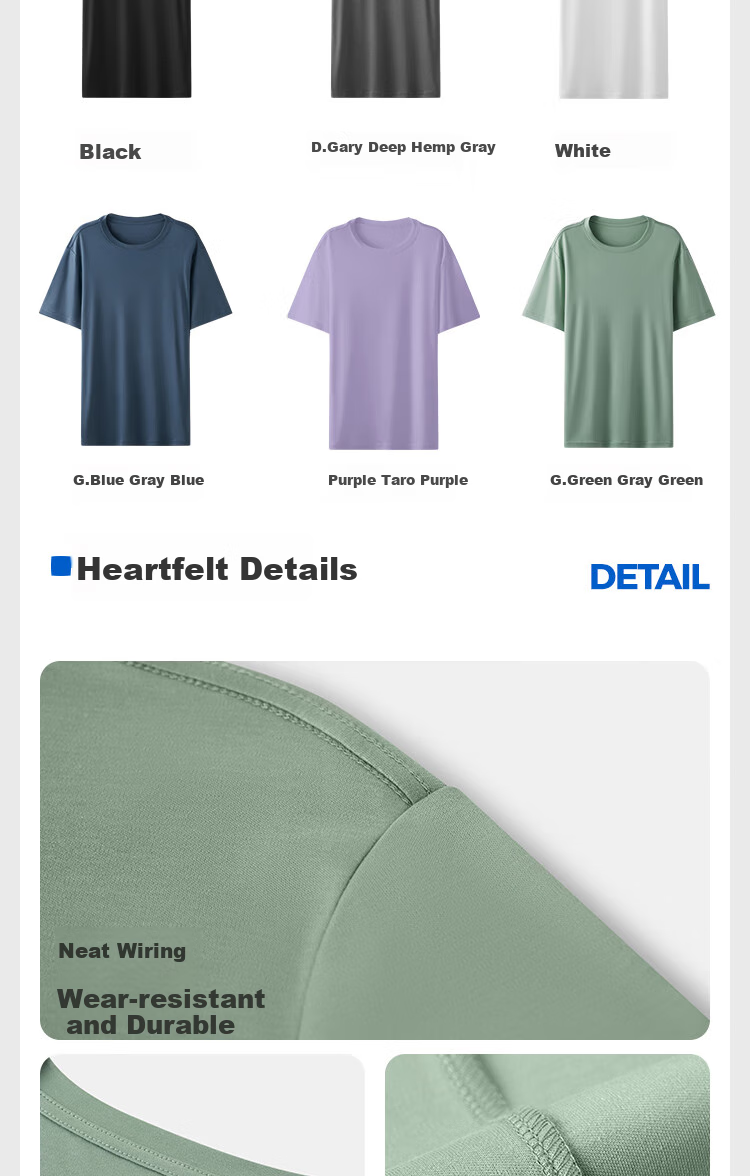 HLA [Zuihuxi-Pro8] Short-Sleeve Undershirt for Men And Women, Zero-Carbon Tencel Antibacterial Anti-Mite Couple's Basic Base Layer Top 14