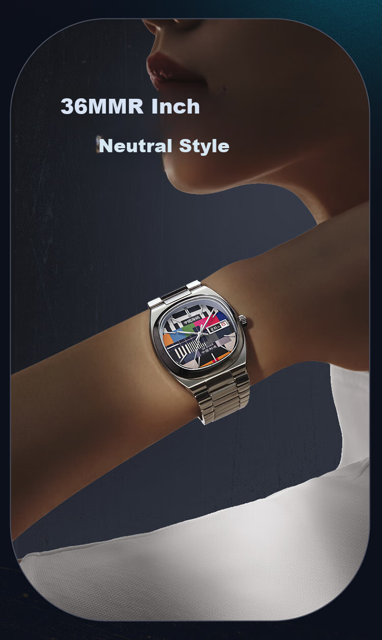 SEAGULL Watch, Men's And Women's Vintage TV Mechanical Watch, Calendar, Day of Week, Birthday Gift, 1051A Tuesday Colorful Versio 5