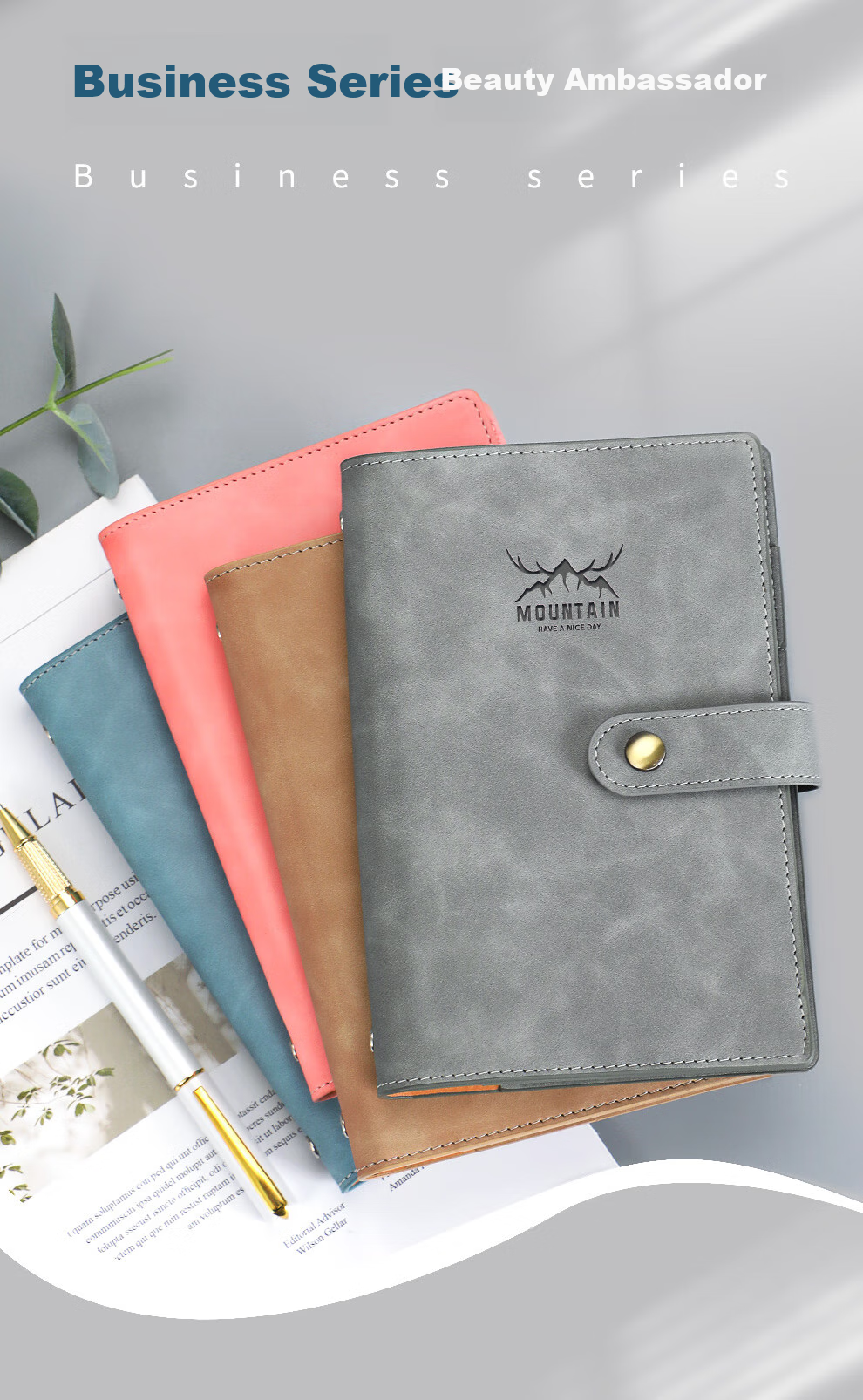 Jiaranheng A6 Multifunction Loose-Leaf Notebook, Creative Small Planner, Portable Journal, Zippered Organizer, Leather Cover with Buckle, Customizable, Pink, 1 Book 3