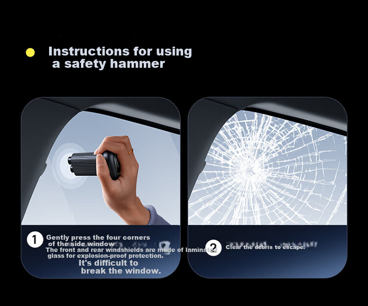 BASEUS Car Window Breaker, Multi-Functional Safety Hammer with Three-In Flashlight And Light for Emergency Rescue, Compatible with Xiaomi 15
