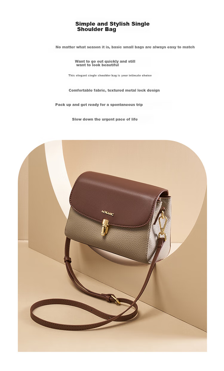 Aokang Women's Handbag, Trendy Cowhide Small Square Bag, Light Luxury Crossbody Shoulder Bag, Birthday And 520 Gift for Girlfriend Or Wife 2